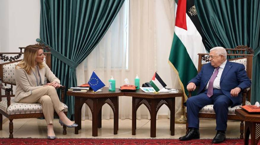 الرئيس يطلع رئيسة البرلمان الأوروبي على آخر المستجدات الفلسطينية
