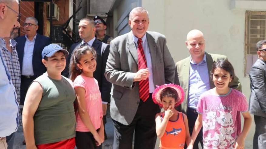 المنسّق الخاص للأمم المتحدة ومدير عام الأونروا في لبنان يزوران مخيّم المية ومية للاجئي فلسطين