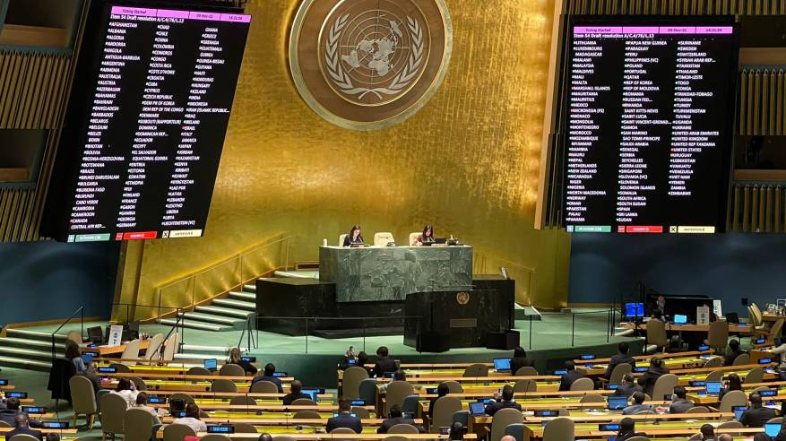 اللجنة الرابعة بالأمم المتحدة تعتمد خمسة قرارات متعلقة بالقضية الفلسطينية بأغلبية ساحقة