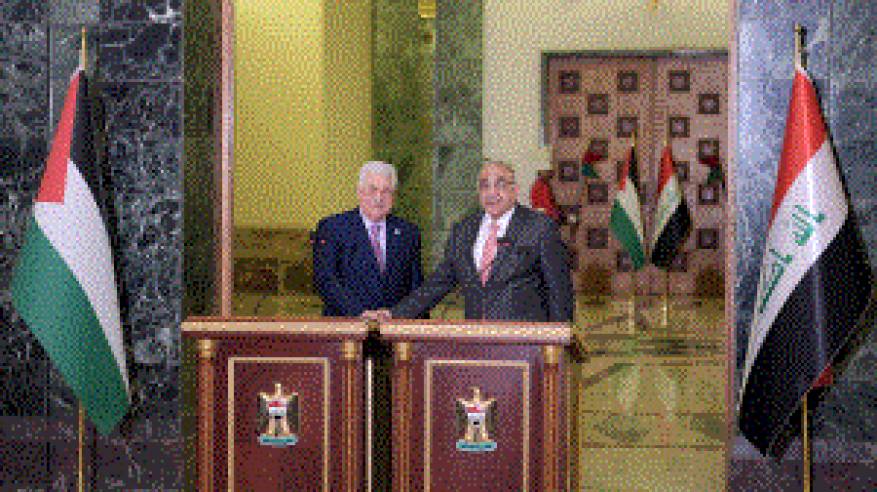 الرئيس: قبور شهداء العراق في فلسطين تشهد على مواقفه الثابتة في دعم شعبنا