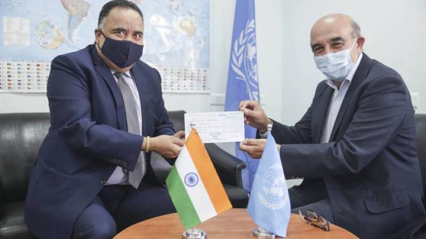 الهند تقدم مليون دولار للأونروا من أجل لاجئي فلسطين