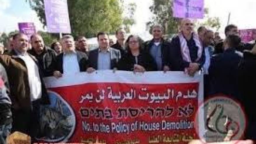 مسيرة حاشدة في قلنسوة بأراضي 48 تنديدا بسياسة هدم المنازل